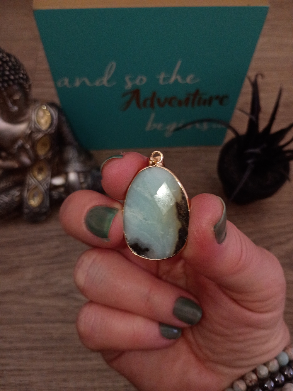 Amazonite And Smoky Quartz Pendant